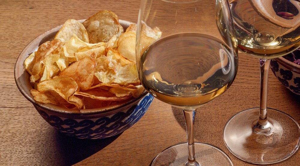 wine and chips